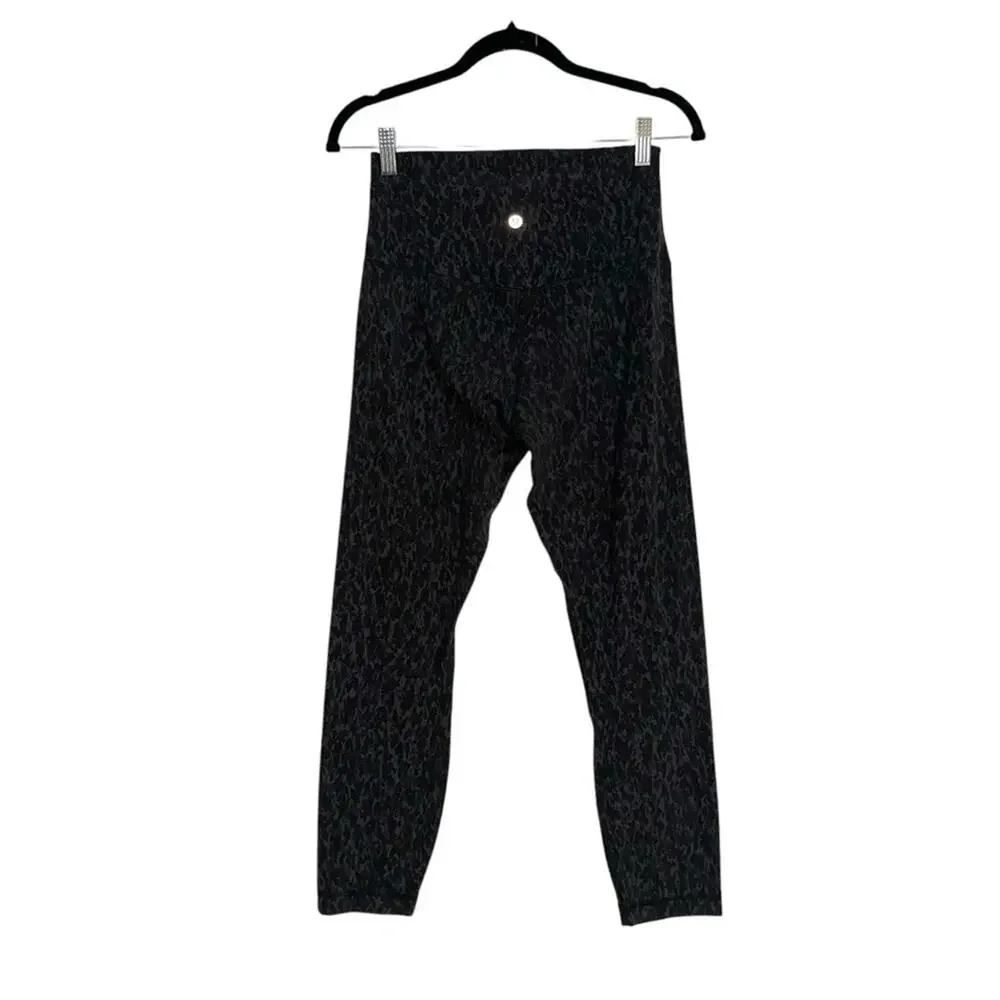 Lululemon Align High Rise Crop 23” in Leopard Camo Deep Coal Multi 6